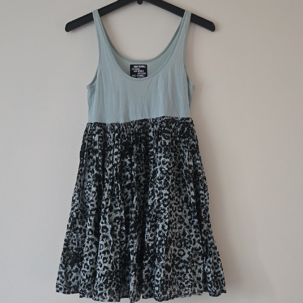 Just Female Green and Gray Sleeveless Sundress